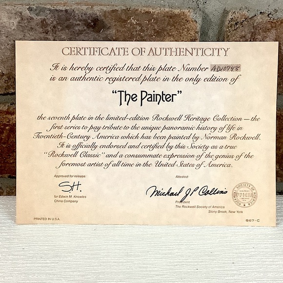 NORMAN ROCKWELL Vintage 1983 “The Painter” Collector’s Plate - Picture 5 of 10